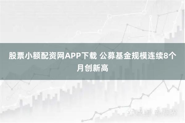 股票小额配资网APP下载 公募基金规模连续8个月创新高