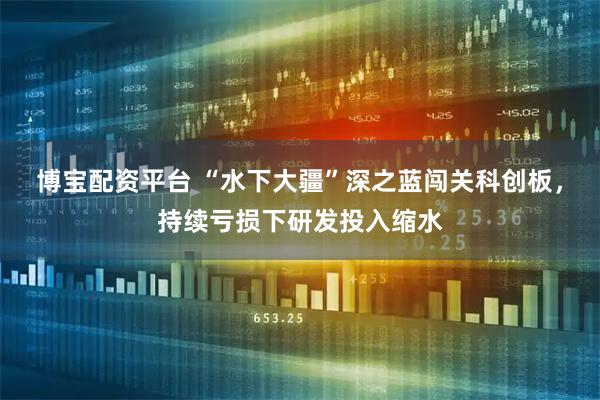 博宝配资平台 “水下大疆”深之蓝闯关科创板，持续亏损下研发投入缩水